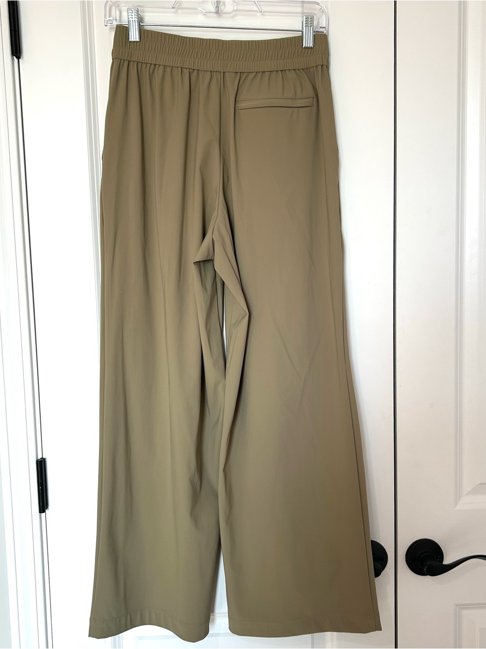 Athleta Pinnacle High Rise Wide Leg Trouser Olive Branch Khaki 2P NWOT - Picture 6 of 10